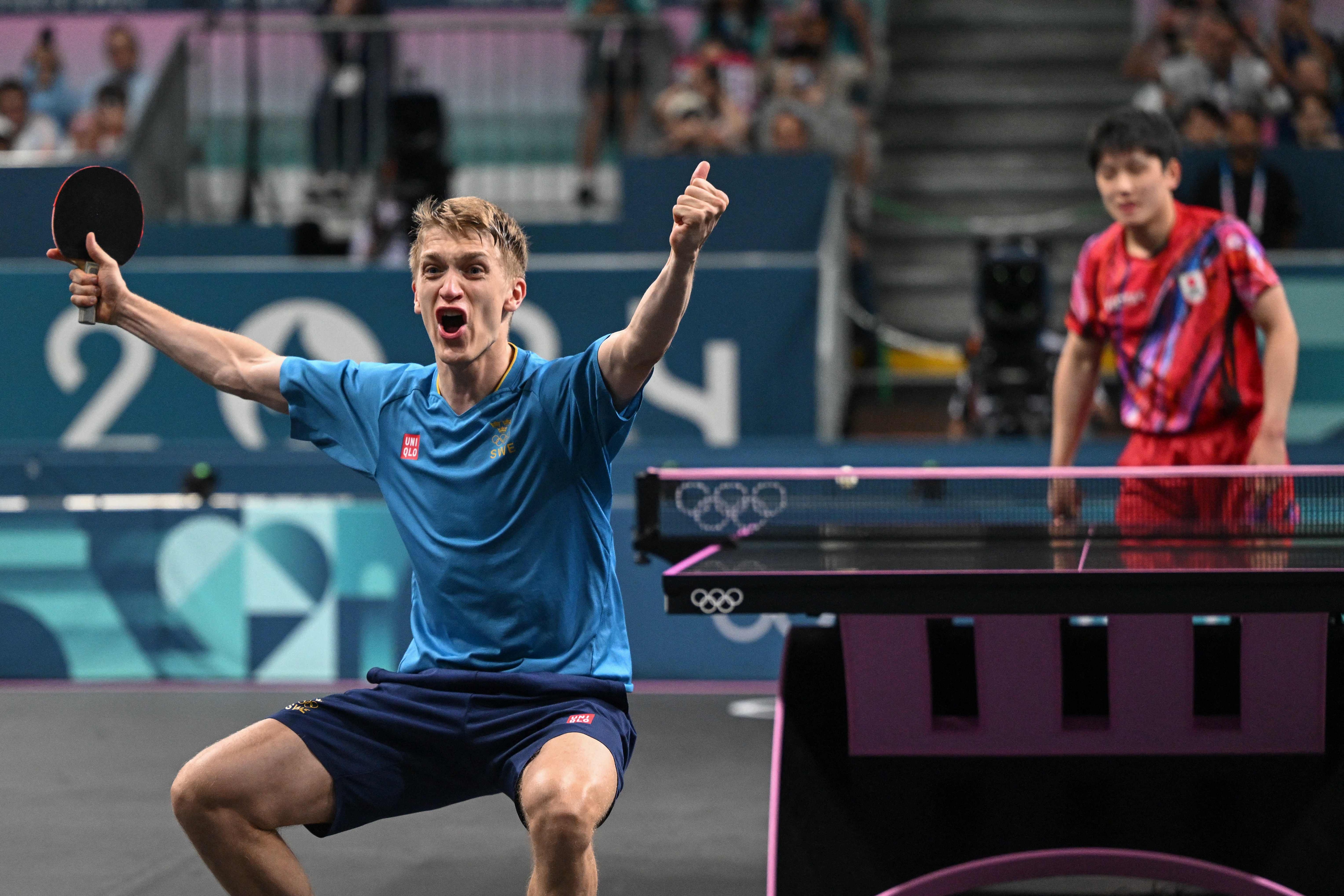 瑞典乒乓球队力克德国乒乓球队，张本智和制霸全场的简单介绍